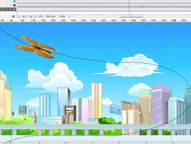 蝴蝶拐弯飞过城市上空19秒