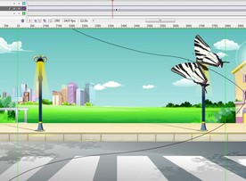 斑马线和蝴蝶飞舞引导线18秒