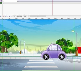 紫色小汽车在斑马线前面行驶过6