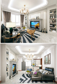 简约欧式客厅效果图