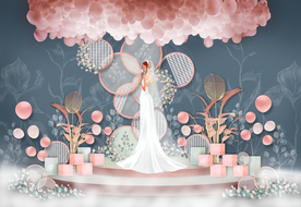 粉蓝色婚礼效果图