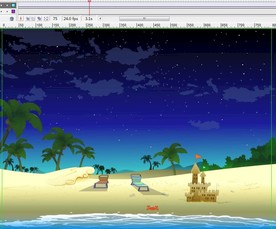 黑夜沙滩上走来走去的螃蟹6秒