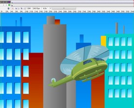 直升飞机飞到城市上空6秒