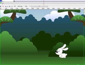 白兔在草丛里跑动6秒动画