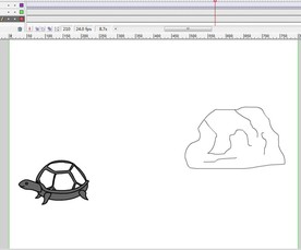 简单乌龟爬行经过石头动画11秒
