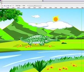 河岸上休息的鳄鱼15秒