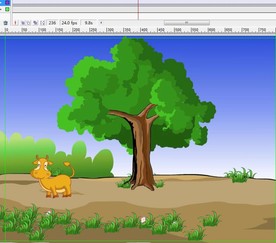 牛在野外树下走过12秒