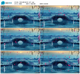 水墨江南西湖冬季 舞台背景视频