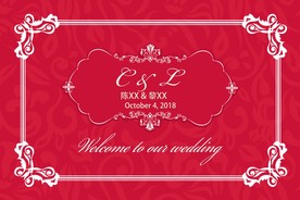 红白婚 红色结婚墙简约大红背景