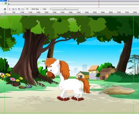 小白马在大树底下走过6秒