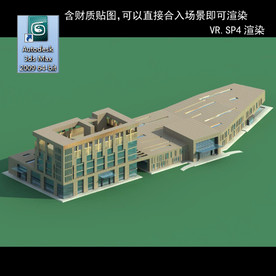 写字楼 现代办公楼 建筑模型图