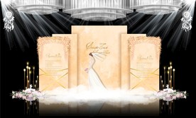 香槟色大理石主题婚礼舞台效果图