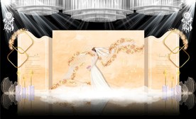 香槟色主题婚礼舞台效果图