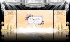 香槟色主题婚礼舞台效果图