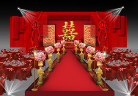 红色中式婚礼仪式区
