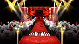 红黑色音乐主题婚礼仪式区