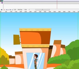 人物在小店铺门口走过9秒