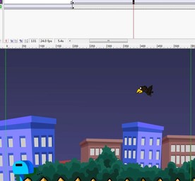 夜晚乌鸦回家飞翔8秒