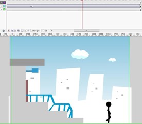 火柴人从矮房子出来到路上9秒