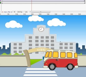 古典客车经过学校4秒