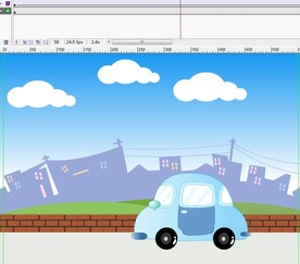 清新城市的小车经过6秒