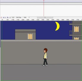 入夜后在路上走过的行人10秒