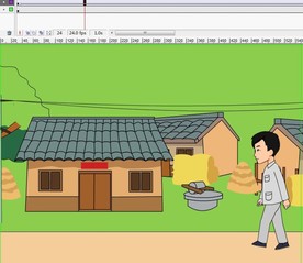 在农村走过的乡村主任人物6秒