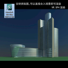 写字楼 现代办公楼 建筑模型图