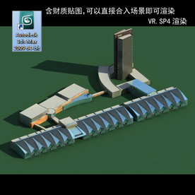 写字楼 现代办公楼 建筑模型图