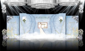 蓝色大理石主题婚礼舞台效果图
