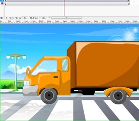 斑马线上行驶的货车3秒