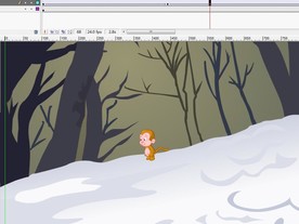 雪地里下山的猴子6秒动画