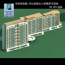 写字楼 现代办公楼 建筑模型图