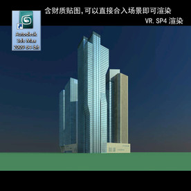 写字楼 现代办公楼 建筑模型图