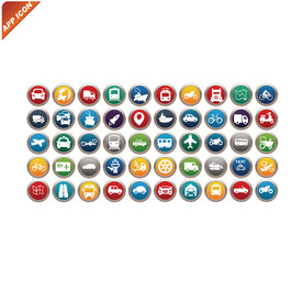 交通工具网页APP图标模板