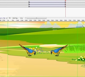 黄昏出来觅食的两只鸟6秒动画