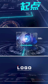 蓝色科技光线企业片头模板