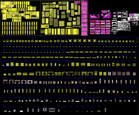 中式屏风花格图块