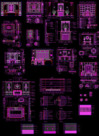 中式背景墙CAD图