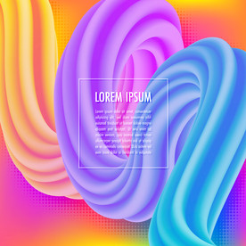 炫彩质感扭曲几何图形海报