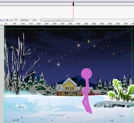 星空下雪地行走的火柴人6秒