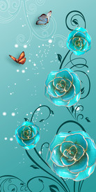 时尚玫瑰蝴蝶3D玄关背景