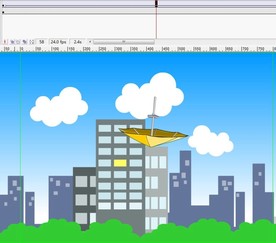 城市中被风吹起来的伞6秒动画