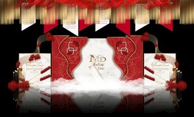 红白大理石主题婚礼舞台效果图