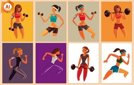 矢量健身插画系列