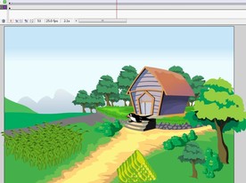 燕子飞过农场谷物5秒动画