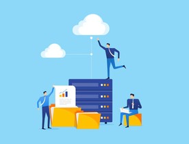 云存储服务器云连接技术插画