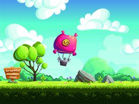 卡通风景矢量插画