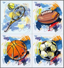 矢量手绘球类系列