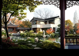 别墅庭院景观设计效果图